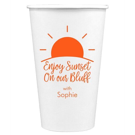 Enjoy Sunset on our Bluff Paper Coffee Cups
